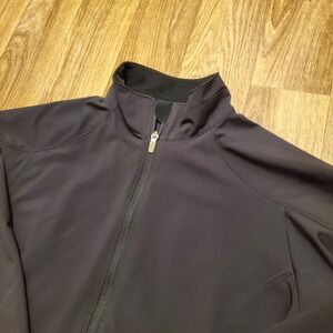 L.L. Bean Windbreaker Jacket Women Medium Black Softshell Nylon‎ Hiking 0AKM3